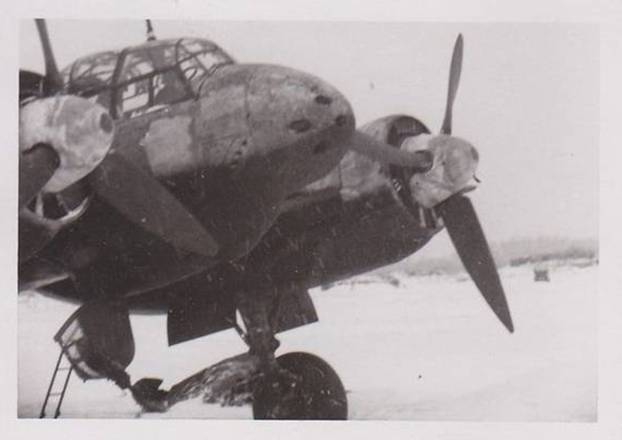 View of the nose of a Ju-88 C of the KG 1 &quot;Hindenburg&quot; at the Dno airfield (according to the source) .................................................