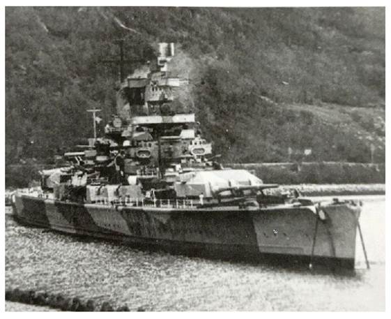 The Admiral Scheer with camouflage scheme against the coast in Norway?..........................