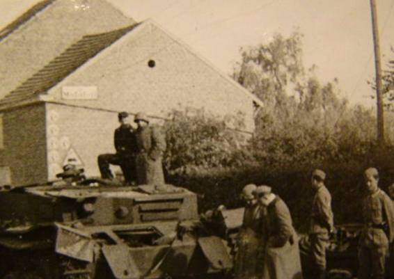 A destroyed armored near Waremme.