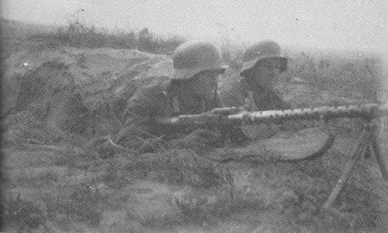 A MG-34 of the I./ IR 204 ready to fire......................