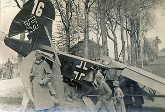 Fi-156 crashed after landing during Operation NiWi May 10, 1940.........................<br />http://weaponsandwarfare.com/wp-content/uploads/2008/04/Untitled-3_edited-1.jpg