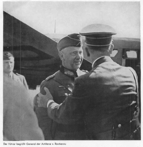 The Führer greets General d. Artillerie v. Reichenau ...............................