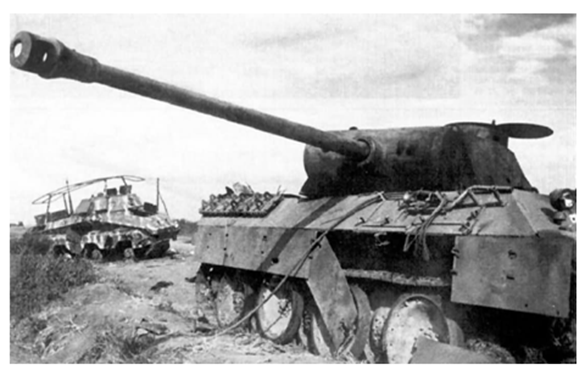 Pz Kw V &quot;Panther&quot; Ausf. D of the Pz Abt 52 destroyed in the fighting during the offensive ............................................<br />http://www.worldwarphotos.info/wp-content/gallery/germany/tanks/panther-tank/KO_Panther_Ausf_D_52nd_Panzer_Battalion_and_Sd.Kfz_263_Battle_of_Kursk_1943.jpg