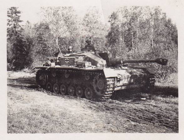 A Stug III Ausf. F (I think) going to the front.......................................