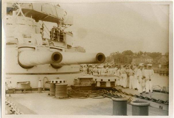 Close view of the main artillery of the Schleswig-Holstein.............................................................