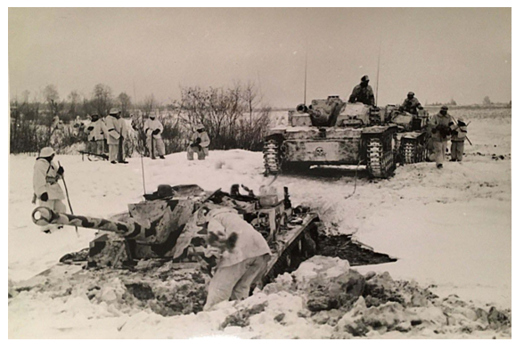 Stug III Ausf. F / 8 trapped on soft ground under the snow and ice ..................................