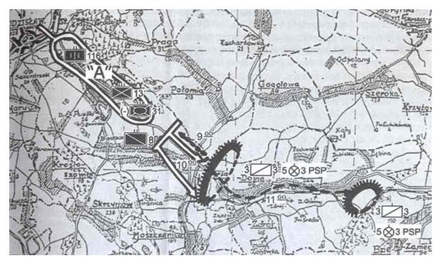 Advance of the March Column A (5. Pz) and Polish defensive positions - September 1, 1939 ............................