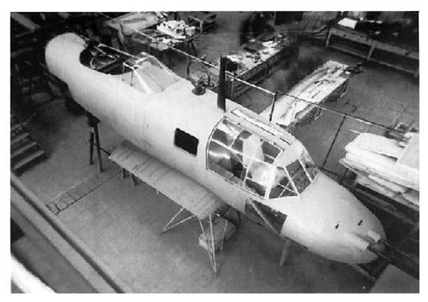 The fuselage of AGO Ao-225, derived from AGO Ao-192; in the nose of it is observed the foreseen armament........................................<br />http://www.nevingtonwarmuseum.com/ago-225.html