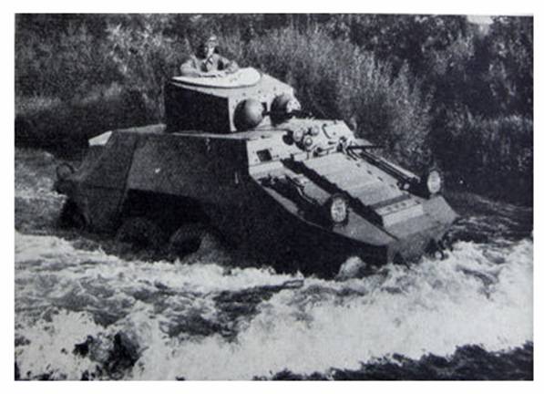 Here the vehicle demonstrating its wading ability...................................