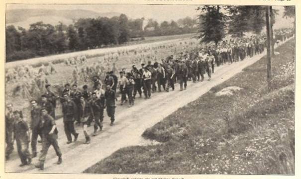 Column of prisoners on the march to captivity...........................................