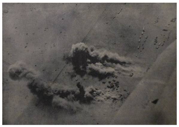 Bombardment of a British supply depot in the vicinity of Tobruk.........................