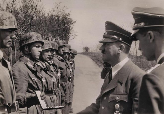 Walter Koch &amp; Rudolf Witzig Receive Knight’s Crosses from Hitler After Eben Emael / Photo Courtesy MilitaryPhotos.net