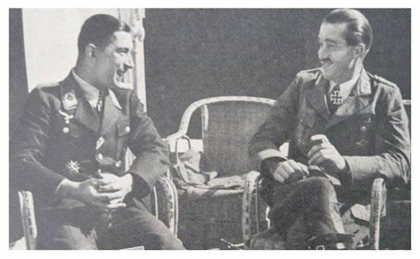 Werner Mölders and Adolf Galland, two legendary fighter pilots and cordial opponents...............