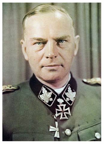 Felix Steiner wearing his Knight's Cross with Oak Leaves (I think) and below the Finnish Liberty Cross 1st Class 1941?...............