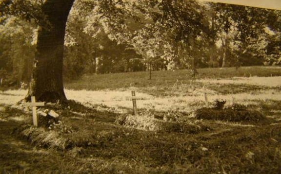 The fresh graves of the fallen German soldiers.