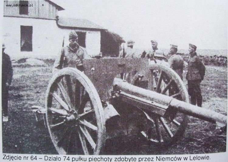 Polish 75mm gun wz 02/26 of 74 pp captured near Lelow