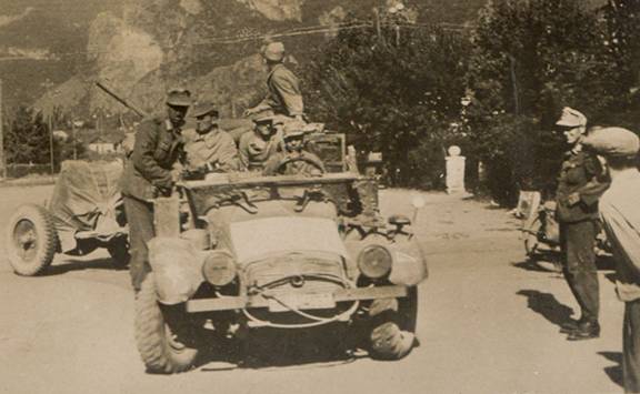 A Sd Kfz Krupp 69 towing a pak 36 of 37 mm along the road to Teberda – 21 Aug 1942.
