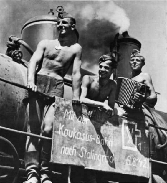 Summer of 1942, so far so good. Three young soldiers of the 94 ID having a nice time on the train. Later all changed for worse.