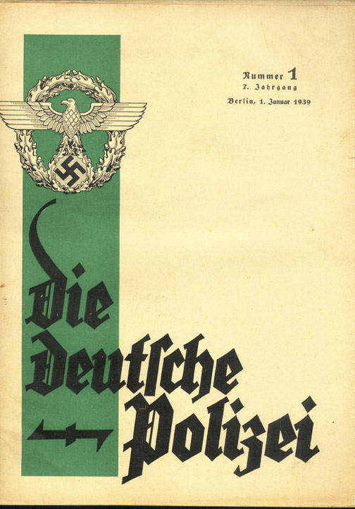 Die Deutsche Polizei Magazine Announces the TN Dagger &amp; Hauer - January, 1939 Issue