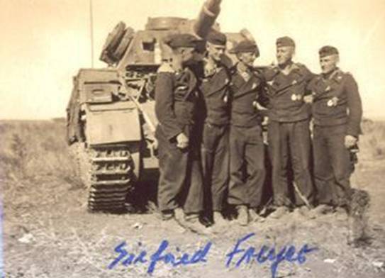 The Pz Kw IV of Siegfried Freyer and its crew.