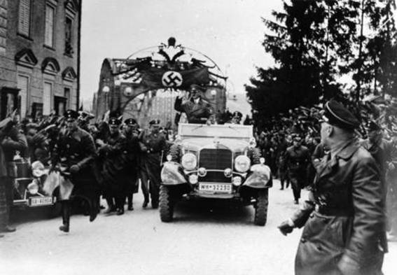 Hitler in Braunau - March 1938.<br />Mit Hitler leben. http://einestages.spiegel.de/static/entry/mit_hitler_leben/21272/rundfahrt_in_braunau.html?o=position-ASCENDING&amp;s=0&amp;r=48&amp;a=2844&amp;of=1&amp;c=1