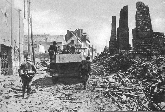 Destroyed cities were lying along the whole front of attack. The superior fighting spirit allowed the German Army to win this &quot;struggle in the streets&quot; though the French Army defended their cities and towns until the end.