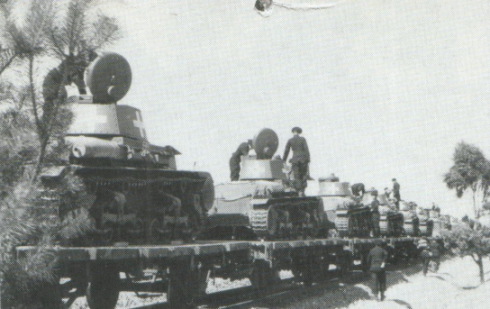 Towards the readiness area for the campaign in Poland. Heavier tanks like the Pz Kw 35 (t) of 5. / PR 11 were transported by rail.