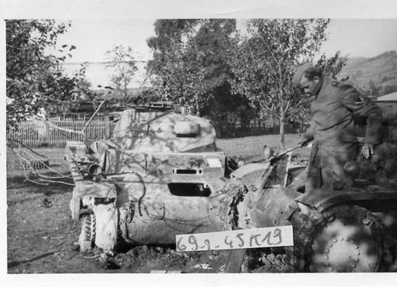 Pz Kw II of the PR 3 destroyed at Wysoka..................................