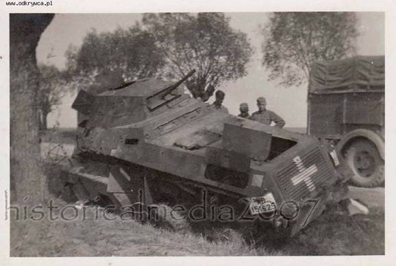 A disabled Schwerer Panzerspähwagen Sd Kfz 231 8 Rad (Heavy recce vehicle)..................
