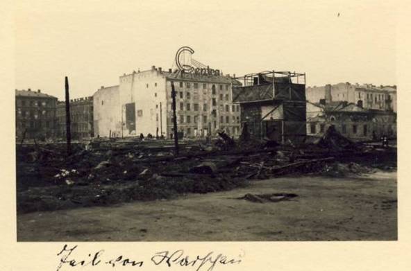 Destroyed district of Warsaw...............................