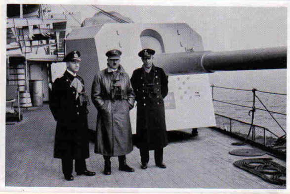 AH with Admiral Raeder and Kapitän z. See Lütjens??...........................