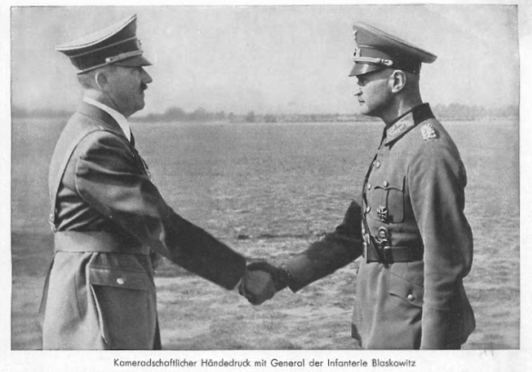 Comradeship handshake with General d. I. Blaskowitz.................................