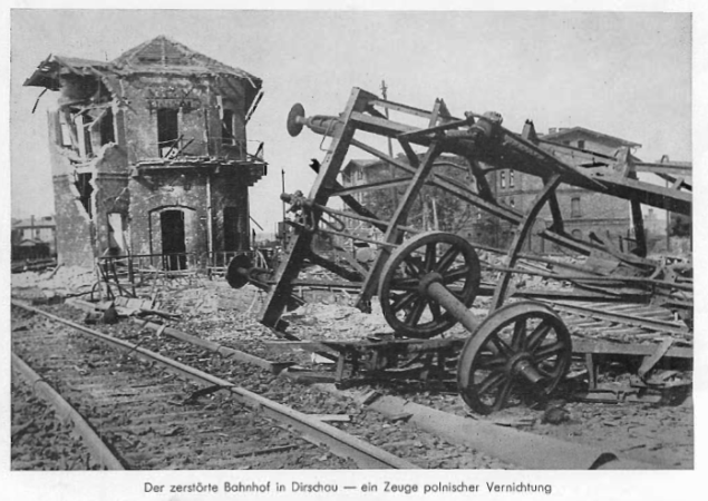 Destroyed railway station at Dirschau............................