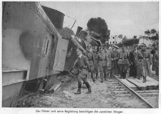 The Führer checking a destroyed armored train.......................