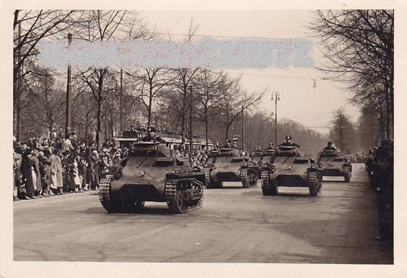 Light tanks on parade; in the lead a Pz Kw I Ausf. A..........................