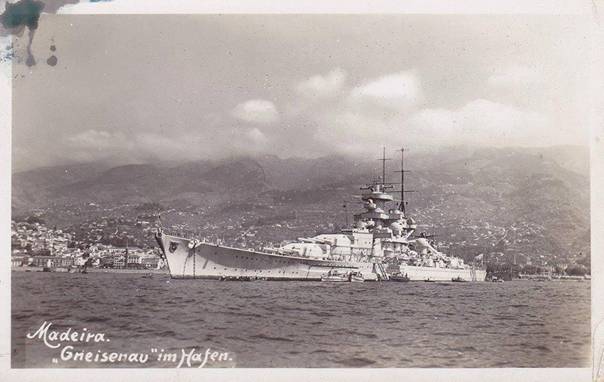 The Gneisenau at anchor in the port of madeira ................................