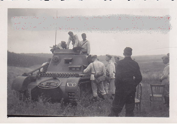 View of a Panzerbefehlswagen I Ausf. B (Sd.Kfz. 265), apparently in the training ground........................