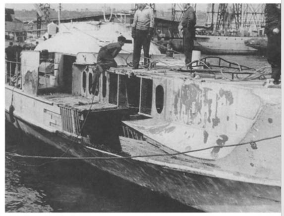 Damage to a German speedboat .....................................<br />German S-Boats in Action in the Second World War. Written by Hans Frank