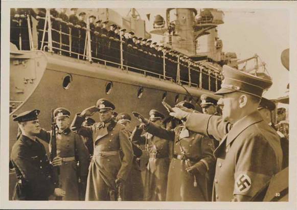 AH in the port of Memel, in the background the Panzerschiff &quot;Deutschland&quot; .....................................