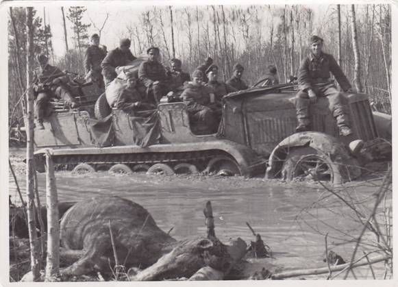 A Sd Kfz 7 driving across a seemingly bottomless ground in the Eastern Front.........................................